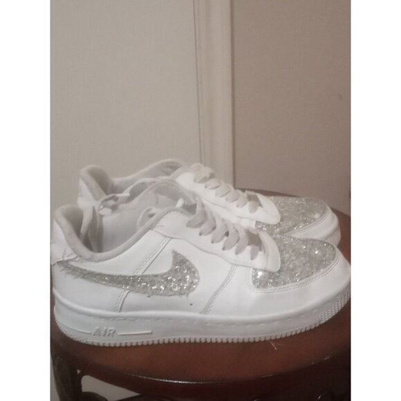 Nike Shoes - Bling Nike Air Force 1 '07 Shoes with Swarovski Crystal Bedazzled - White Sz 7